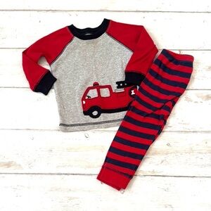 Carters 12m Baby Boy Pajamas Set Pjs Red Firetruck Print Kids 2 Piece Set